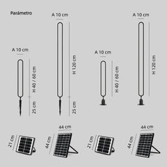 Baliza Solar Exterior LED IP65 Para Jardín De Diseño Moderna Negra