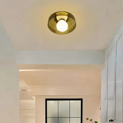 Lámpara de techo para pasillo LED moderna de vidrio tipo disco