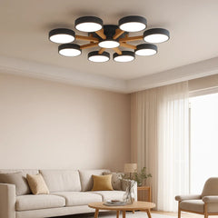 Lámpara de Techo de Madera Multicabezal Nórdica con LED para Salón