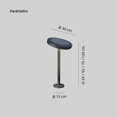 Baliza LED Exterior Solar IP65 Orientable de Diseño Moderno Redonda para Jardín Negra