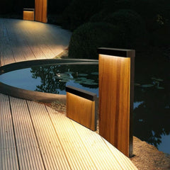 Baliza de Jardín Faro LED Moderna Efecto Madera