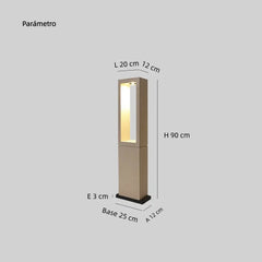 Baliza De Exterior Jardin LED Moderno IP65 Gris Rectangular