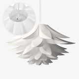 Lámpara colgante origami forma flor LED moderna blanca para comedor