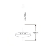 Lámpara colgante moderna ovalada LED regulable en altura para comedor