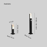 Baliza con sensor de movimiento LED IP65 minimalista de aluminio negro