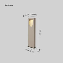 Baliza de Exterior Jardin LED Cálida IP65 de Diseño Moderno Gris Rectangular