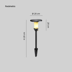 Lámpara de Jardín Estaca LED Solar IP65 Diseño Moderno Negra