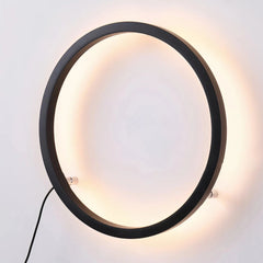 Aplique de pared redondo LED moderno minimalista negro para salón