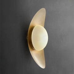 Aplique pared cobre LED moderno ovalado para dormitorio