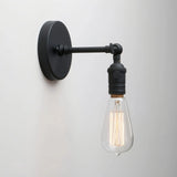 Aplique pared industrial vintage articulado en metal negro para baño