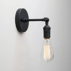 Aplique pared industrial vintage articulado en metal negro para baño