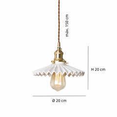 Lámpara cerámica colgante Art Déco retro para comedor