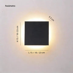 Aplique exterior cuadrado LED moderno IP65 para porche