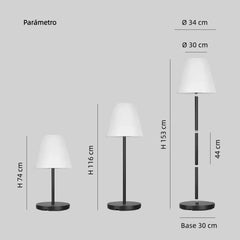 Lámpara de Pie para Terraza Exterior LED Solar IP65 Diseño Moderno