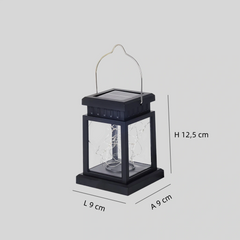 Lámpara solar de exterior portátil impermeable negra para jardín