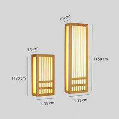 Aplique de pared de madera japonés regulable para dormitorio
