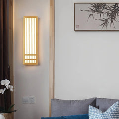 Aplique de pared de madera japonés regulable para dormitorio