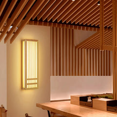Aplique de pared de madera japonés regulable para dormitorio
