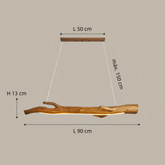 Lámpara colgante de ramas de resina regulable para comedor