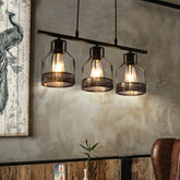 Lámpara Colgante Múltiple Industrial de Metal Negra para Comedor