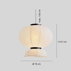 Lámpara de papel colgante blanca estilo Japandi LED para comedor