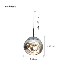 Lámpara Bola Colgante Moderna LED con Diseño Lava para Comedor