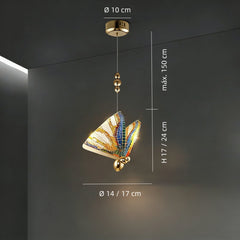 Lámpara Colgante Mariposa LED Moderna Multicolor para Mesita de Noche