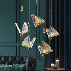 Lámpara Colgante Mariposa LED Moderna Multicolor para Mesita de Noche