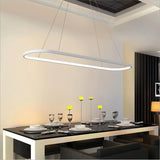 Lámpara colgante ovalada moderna con LED regulable para isla de cocina