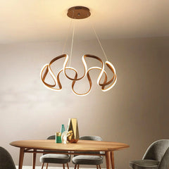 Lámparas colgantes de diseño irregular moderno de metal con LED regulable comedor