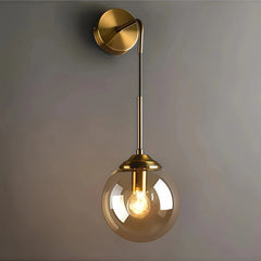 Aplique de pared bola vintage de vidrio y metal para salón
