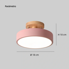 Lámpara de Techo LED Redonda Moderna de Metal Rosa para Baño Ø 18 cm