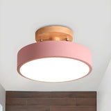 Lámpara de techo redonda moderna LED nórdica rosa Ø18 cm para pasillo