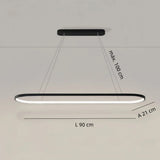 Lámpara colgante ovalada moderna con LED regulable para isla de cocina