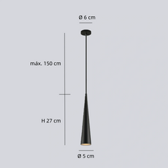 Lámpara Colgante Moderna LED en Forma de Cono con Altura Regulable para Comedor