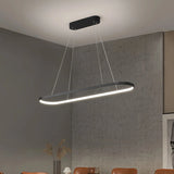 Lámpara colgante ovalada moderna con LED regulable para isla de cocina