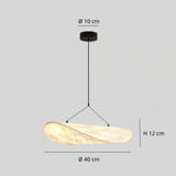 Lámpara Colgante de Tela Blanca con Luz LED Estilo Japandi para Salón