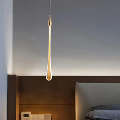 Lámpara colgante gotas de cristal LED dorada de estilo moderno