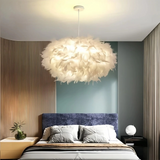 Lámpara Colgante Plumas Blanca Nórdica Forma Nube LED para Dormitorio