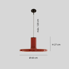 Lámpara Colgante Tipo Plato Terracota Nórdica LED Regulable para Comedor