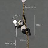 Lámpara Colgante de Panda en una Cuerda LED con Altura Regulable