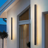 Aplique Lineal Exterior Minimalista Negro con Sensor de Movimiento para Porche