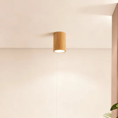 Downlight LED de superficie en madera nórdico para pasillo