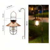 Lámpara para Exterior Solar Tipo Farol Vintage en Cobre Portátil Jardín