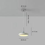 Lámpara Colgante Plato Moderna LED Beige con Altura Regulable para Comedor