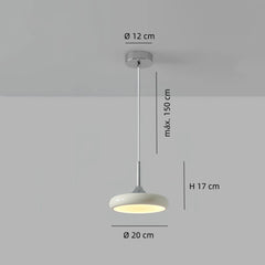 Lámpara Colgante Plato Moderna LED Beige con Altura Regulable para Comedor