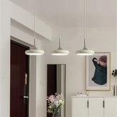 Lámpara Colgante Plato Moderna LED Beige con Altura Regulable para Comedor