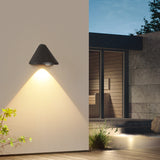 Aplique de pared exterior moderno LED IP65 de metal negro semicónico