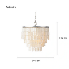 Lámpara Colgante Nácar Vintage en Diseño Cluster para Salón