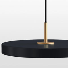 Lámpara Colgante Plana LED Minimalista Negra para Dormitorio